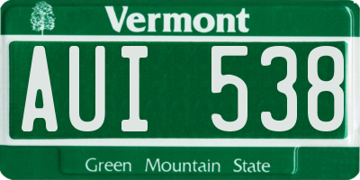VT license plate AUI538