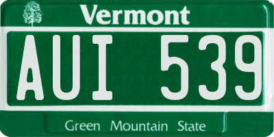 VT license plate AUI539