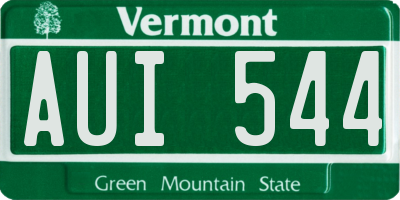 VT license plate AUI544