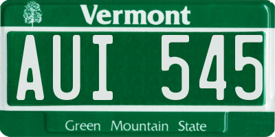 VT license plate AUI545