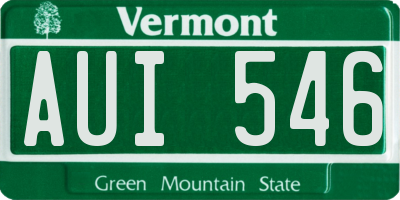 VT license plate AUI546