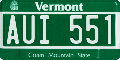VT license plate AUI551
