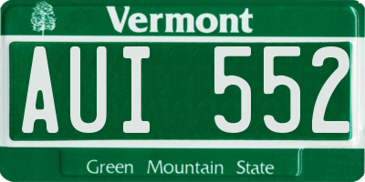 VT license plate AUI552
