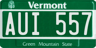 VT license plate AUI557