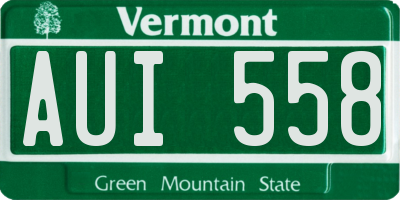 VT license plate AUI558