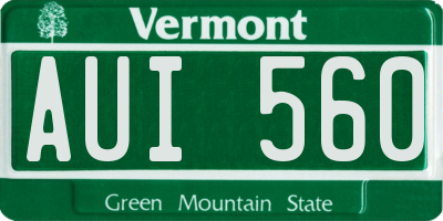 VT license plate AUI560