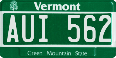 VT license plate AUI562