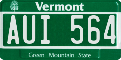 VT license plate AUI564