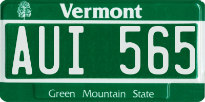VT license plate AUI565