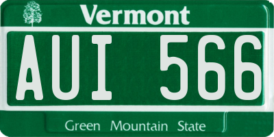 VT license plate AUI566