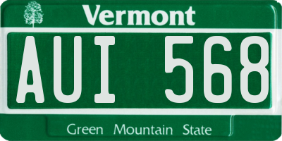 VT license plate AUI568