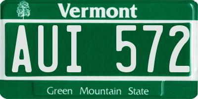 VT license plate AUI572