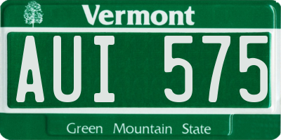 VT license plate AUI575