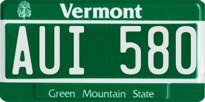 VT license plate AUI580