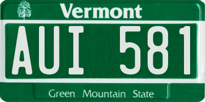 VT license plate AUI581