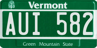 VT license plate AUI582
