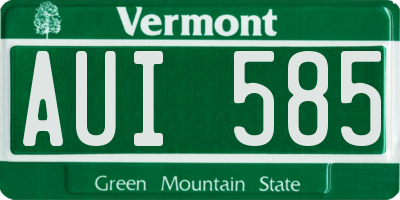 VT license plate AUI585