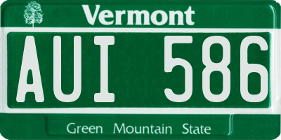 VT license plate AUI586