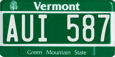 VT license plate AUI587