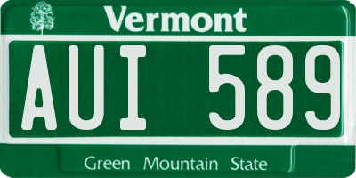 VT license plate AUI589