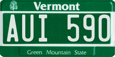 VT license plate AUI590