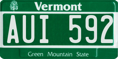 VT license plate AUI592