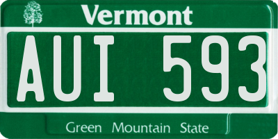 VT license plate AUI593