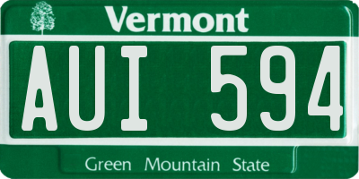 VT license plate AUI594