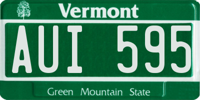 VT license plate AUI595