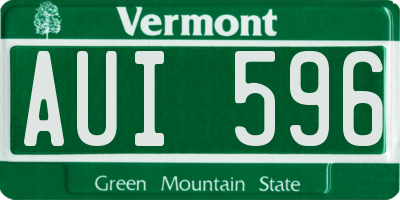 VT license plate AUI596
