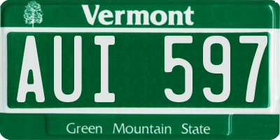VT license plate AUI597