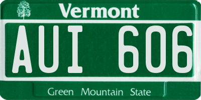 VT license plate AUI606