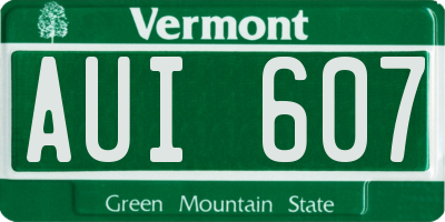 VT license plate AUI607