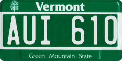 VT license plate AUI610