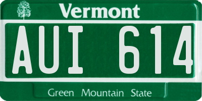 VT license plate AUI614