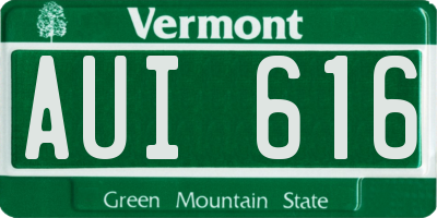 VT license plate AUI616