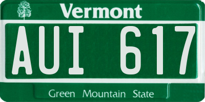 VT license plate AUI617