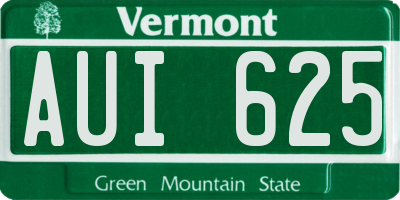 VT license plate AUI625