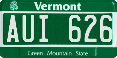 VT license plate AUI626