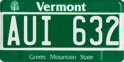 VT license plate AUI632