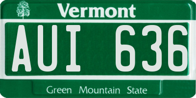 VT license plate AUI636
