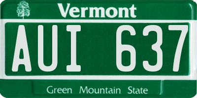 VT license plate AUI637