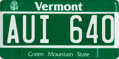 VT license plate AUI640