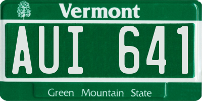 VT license plate AUI641