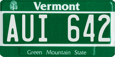 VT license plate AUI642