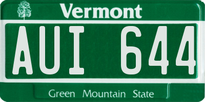 VT license plate AUI644