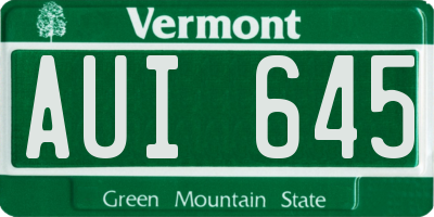 VT license plate AUI645