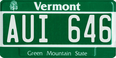 VT license plate AUI646