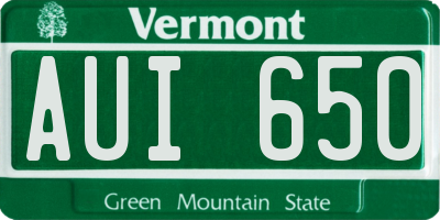 VT license plate AUI650