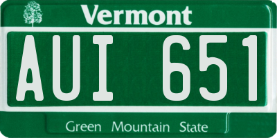 VT license plate AUI651